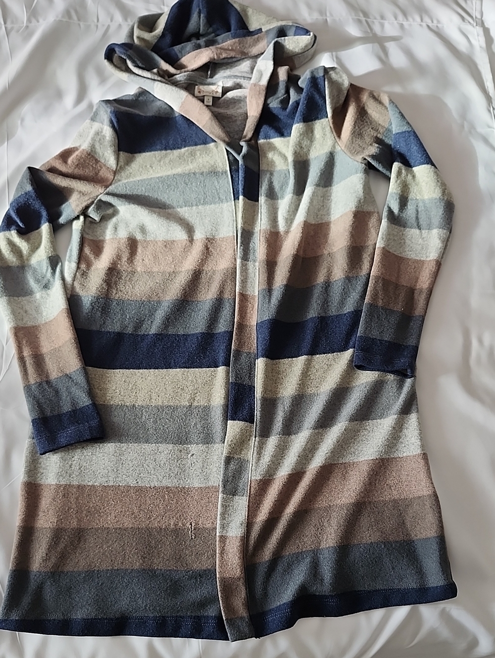 True Self Gray, Blue And Brown Knit Duster